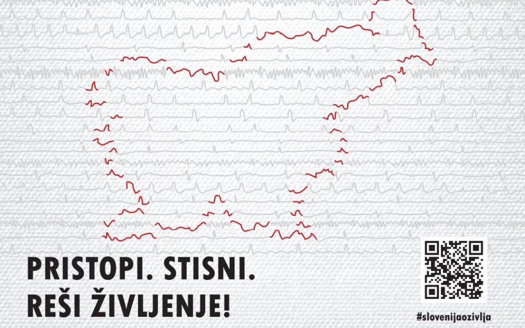 pristopi. stisni. reši življenje. zemljevid Slovenije, Slovenija oživlja.